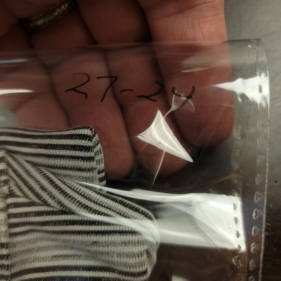 Theory Gaskell Womens L Shirt Pinnate Stripe Light Gray‎ Heather V-Neck - Picture 12 of 13